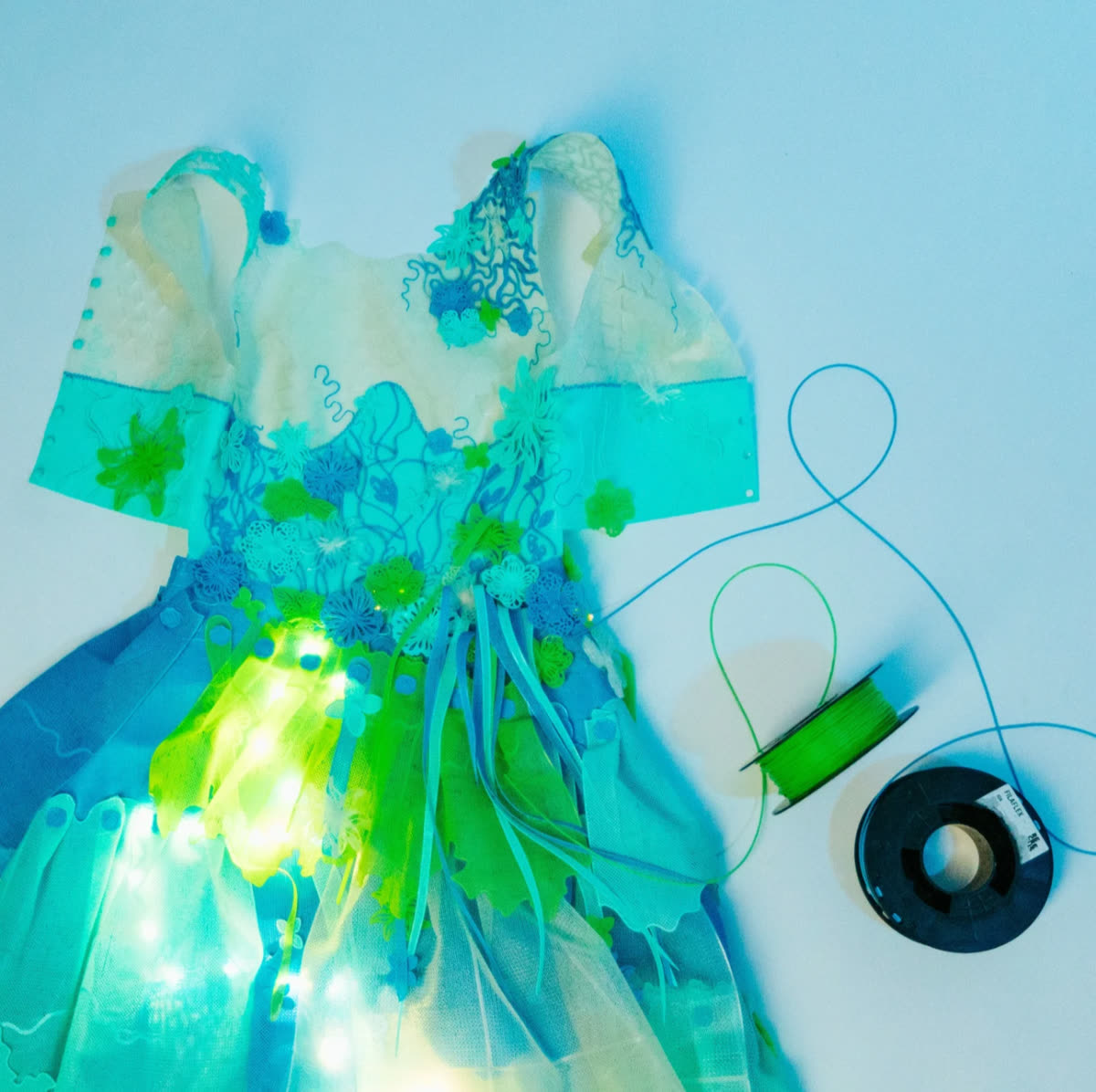 Bioluminescence dress, print detail